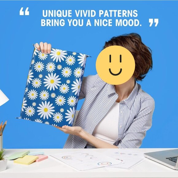 50 Blue Daisy Self Adhesive Packaging Poly Mailer Bag - Picture 1 of 9
